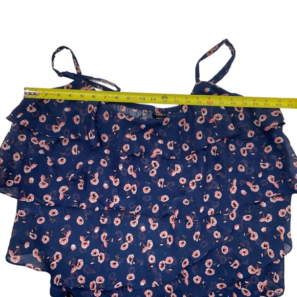 Torrid Ruffle Tiered‎ Chiffon Tank Women’s Size 3 Plus Size Blue - Picture 7 of 8